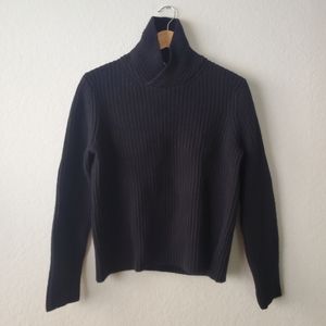 Arket Men's Black Shawl Collar Wool Jumper Sweater Size S